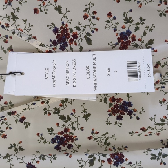 Veronica Beard Floral Long Sleeve Dress - Cream and Purple - Picture 7 of 10